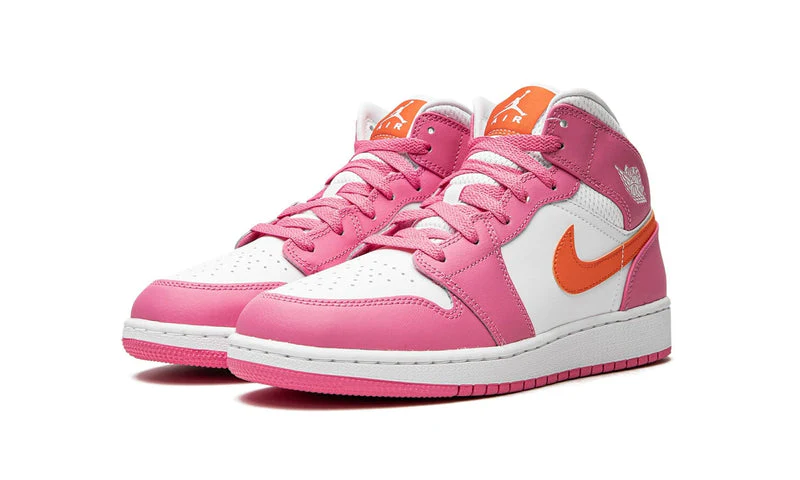 Air Jordan 1 Mid Pinksicle Safety Orange (GS) - Image 2