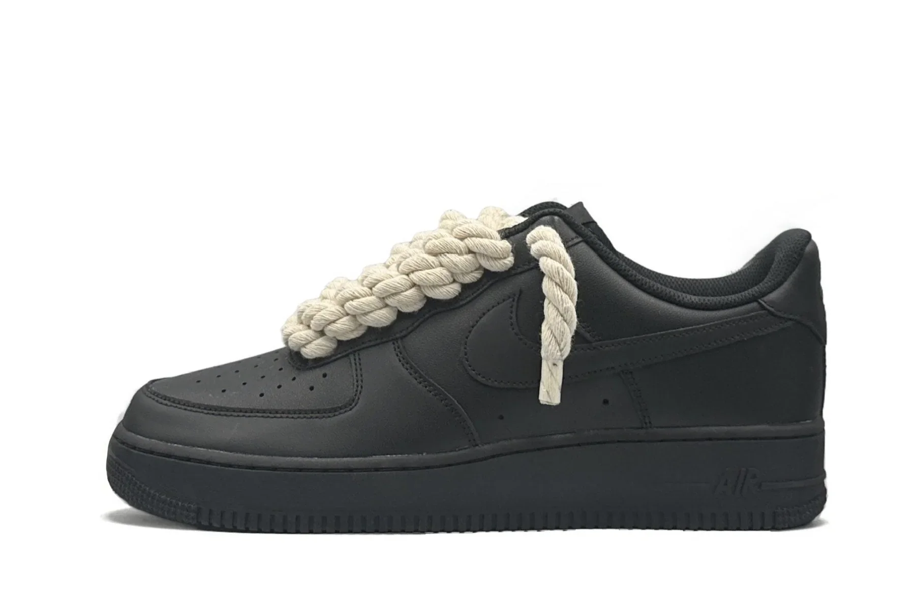 Nike Air Force 1 Low '07 Black/Beige Rope Laces