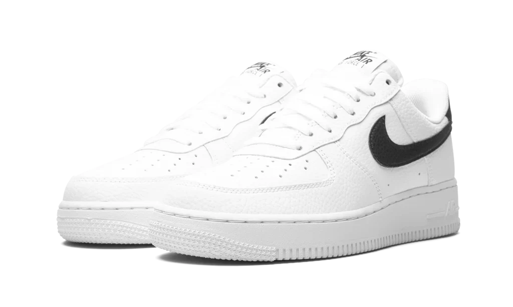 Nike Air Force 1 Low '07 White Black Pebbled Leather - Image 2