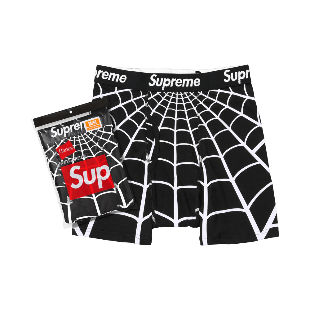 Supreme Hanes Spider-Man Boxer Briefs (2 Pack) Black