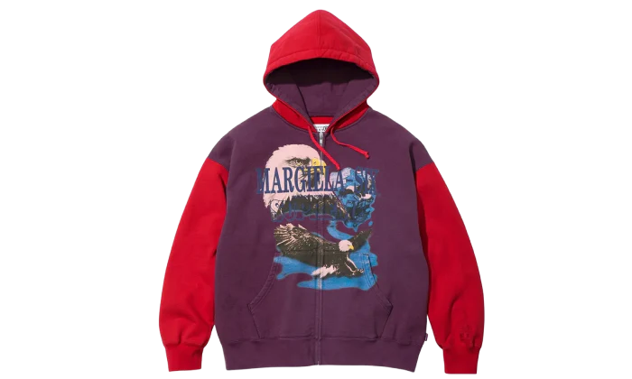 Supreme MM6 Maison Margiela Eagle Zip Up Hooded Sweatshirt Red