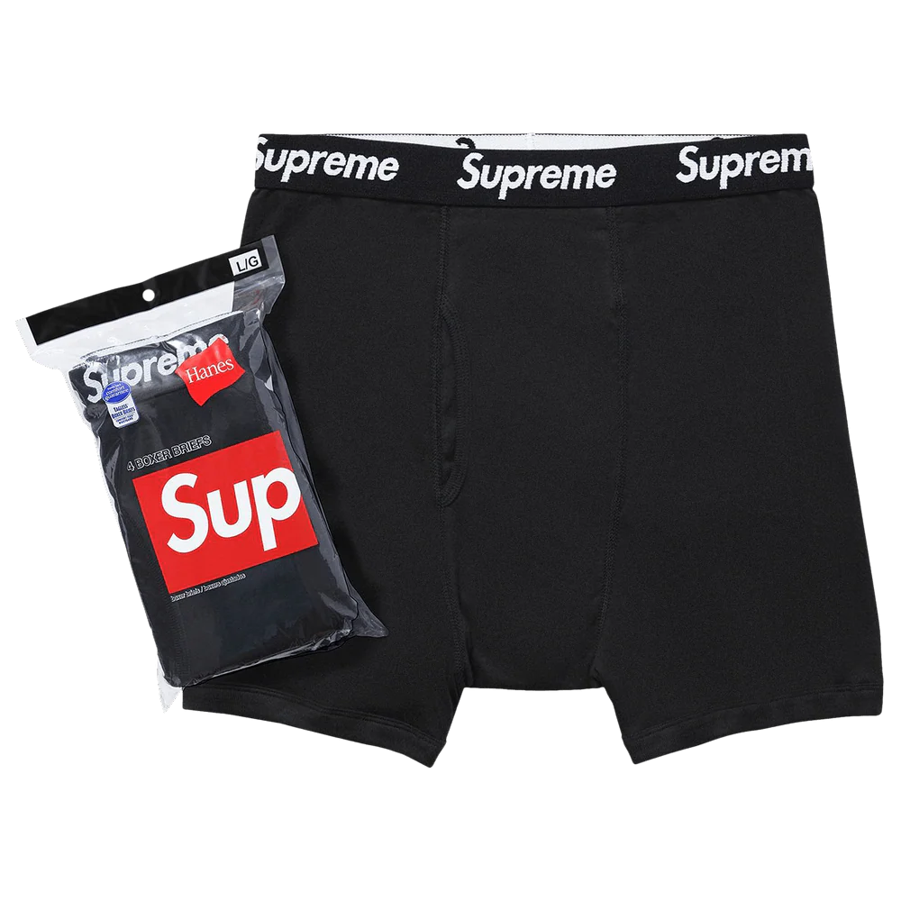 Supreme x Hanes Boxer Briefs (4 Pack) Black