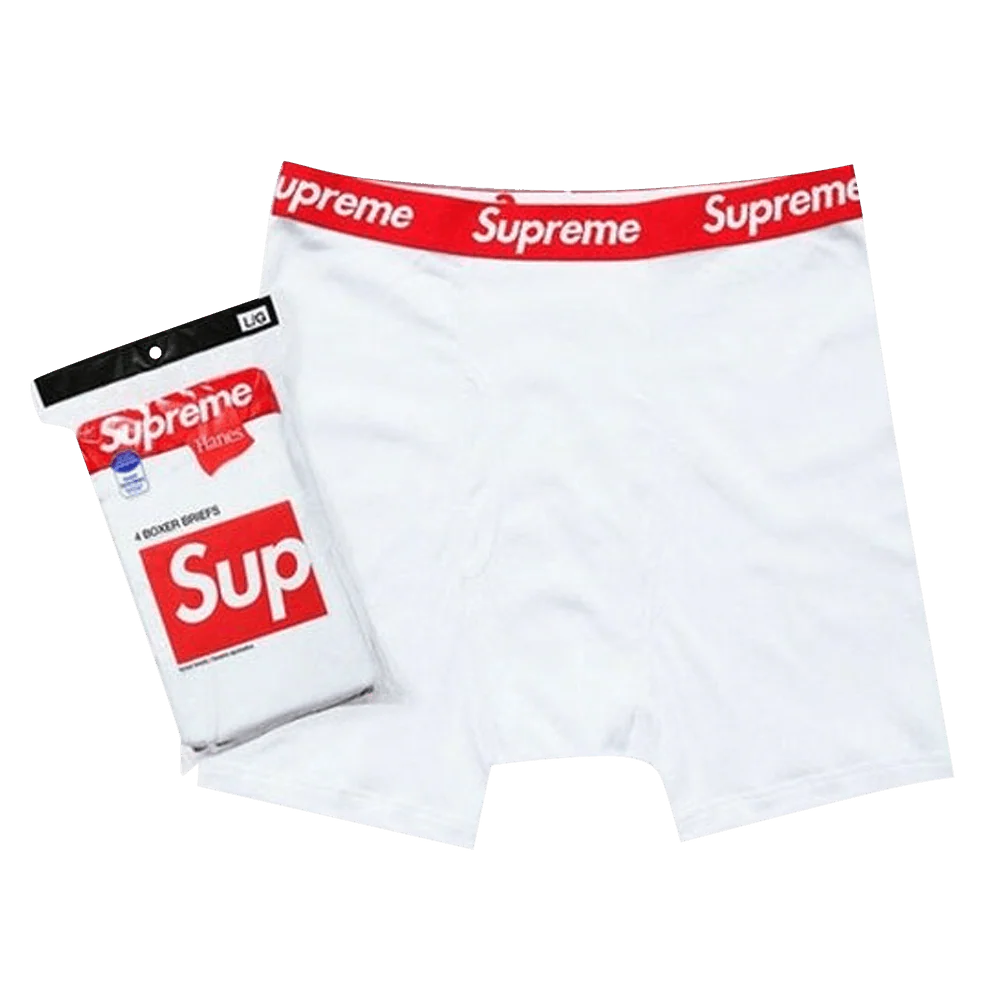 Supreme x Hanes Boxer Briefs (4 Pack) White